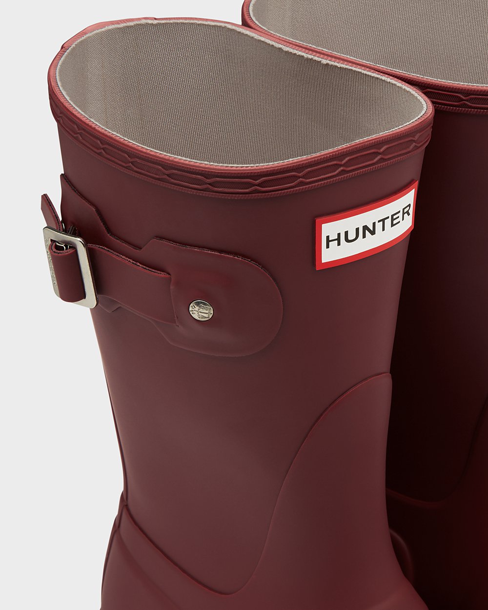 Botas De Cortas Original Hunter Mujer - Grises Rojos - 384970VMS